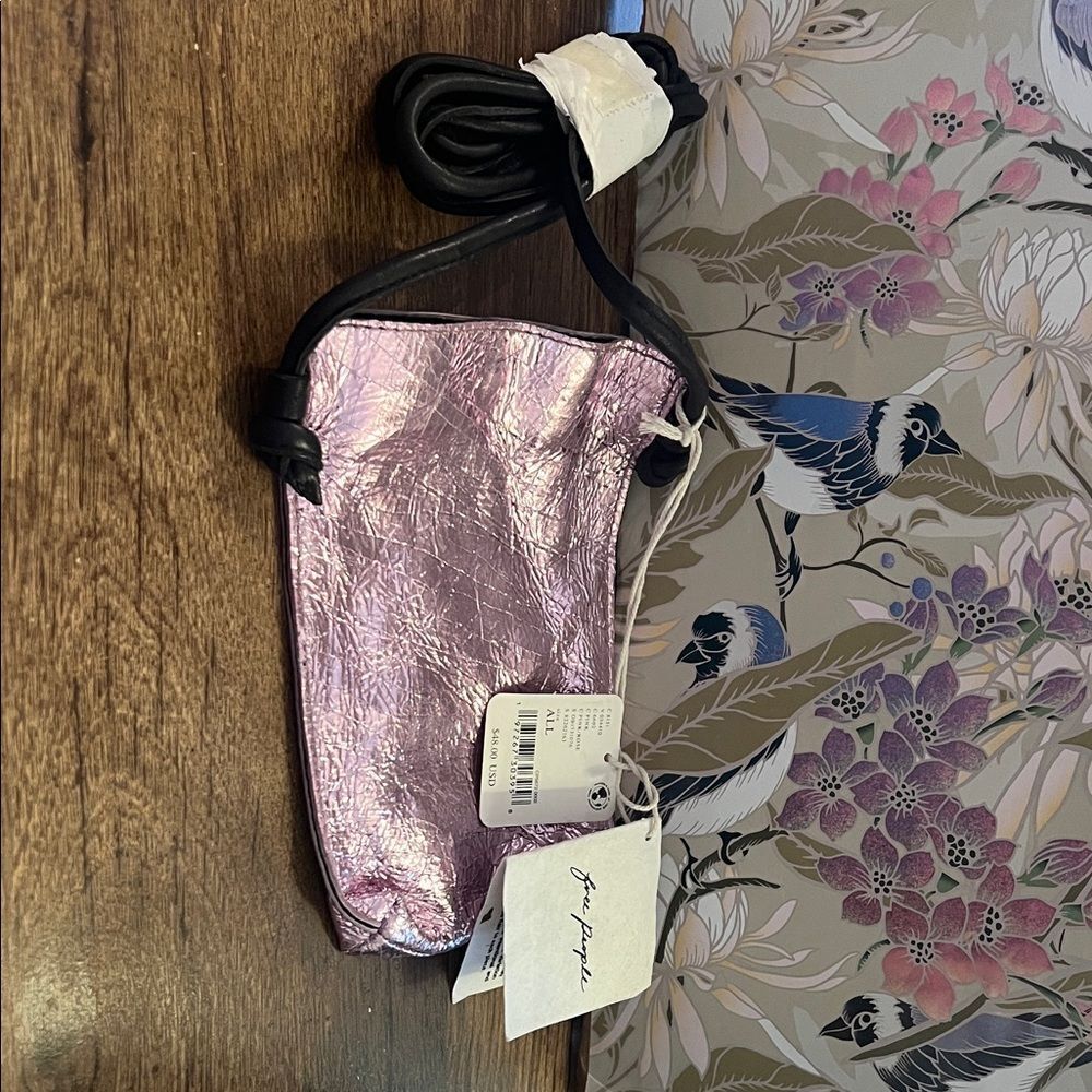 Free People Shimmering Pink Crossbody Bag